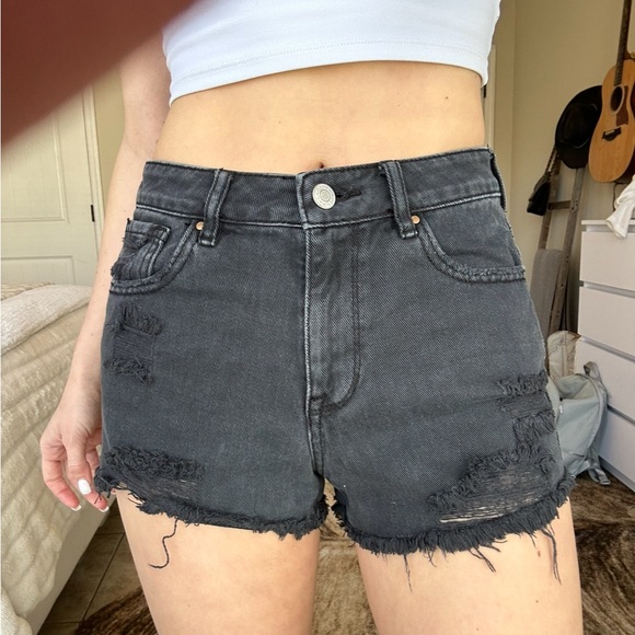 Pacsun Black Ripped Denim Shorts - Picture 4 of 7